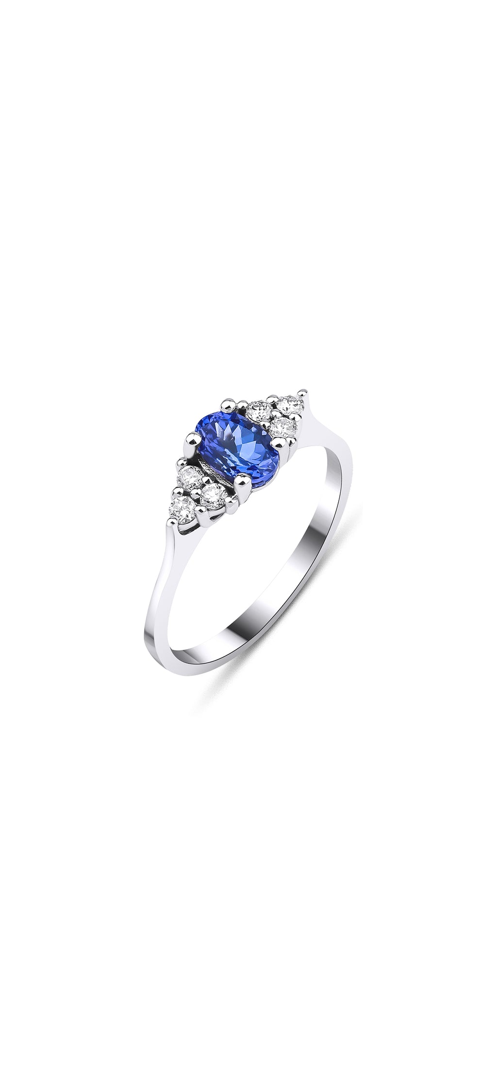0,65 Karat Tanzanite 14 Ayar Altın Pırlanta Yüzük