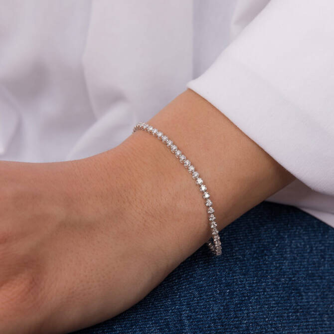 1.41 Karat Su Yolu Pırlanta 14 Ayar Altın Bileklik