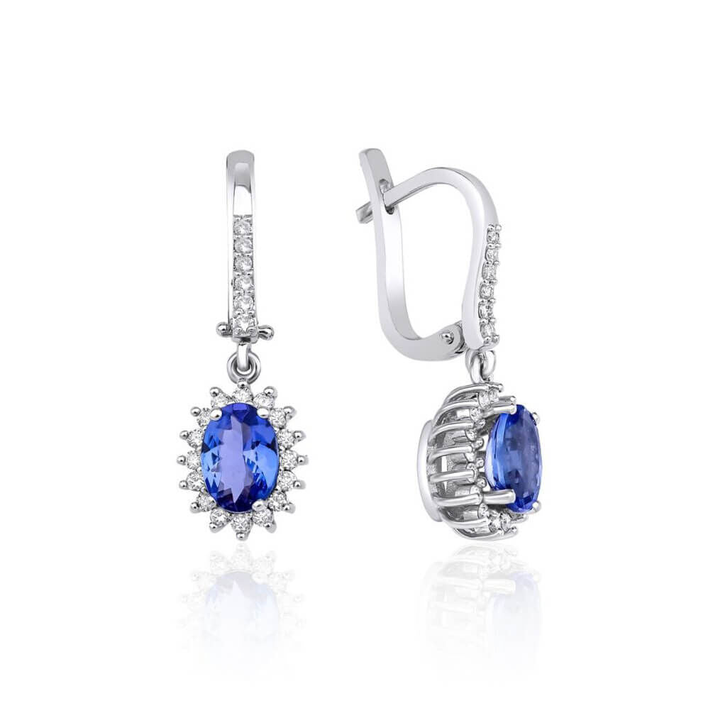 1,58 Karat Oval Tanzanite Anturaj Küpe