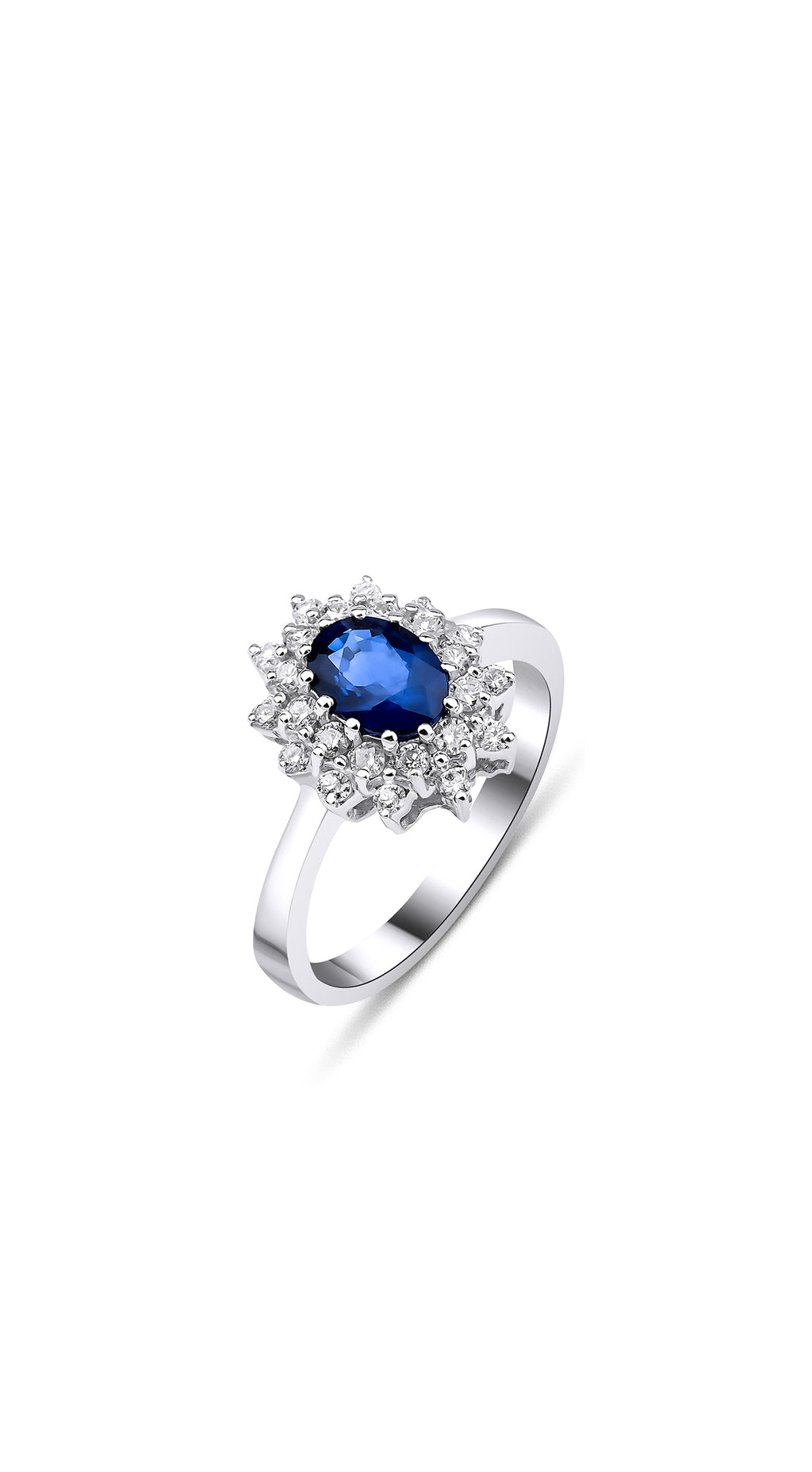 Oval Safir 1.31 Karat Pırlanta Anturaj Yüzük