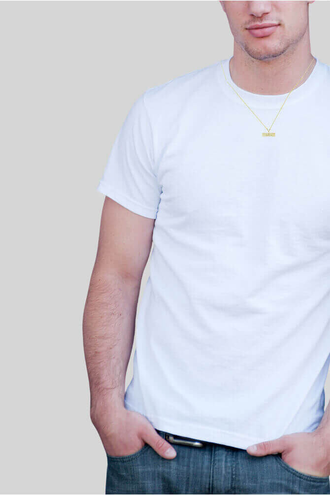 Kişiye Özel Tasarım 14 Ayar Altın İsim Erkek Kolye